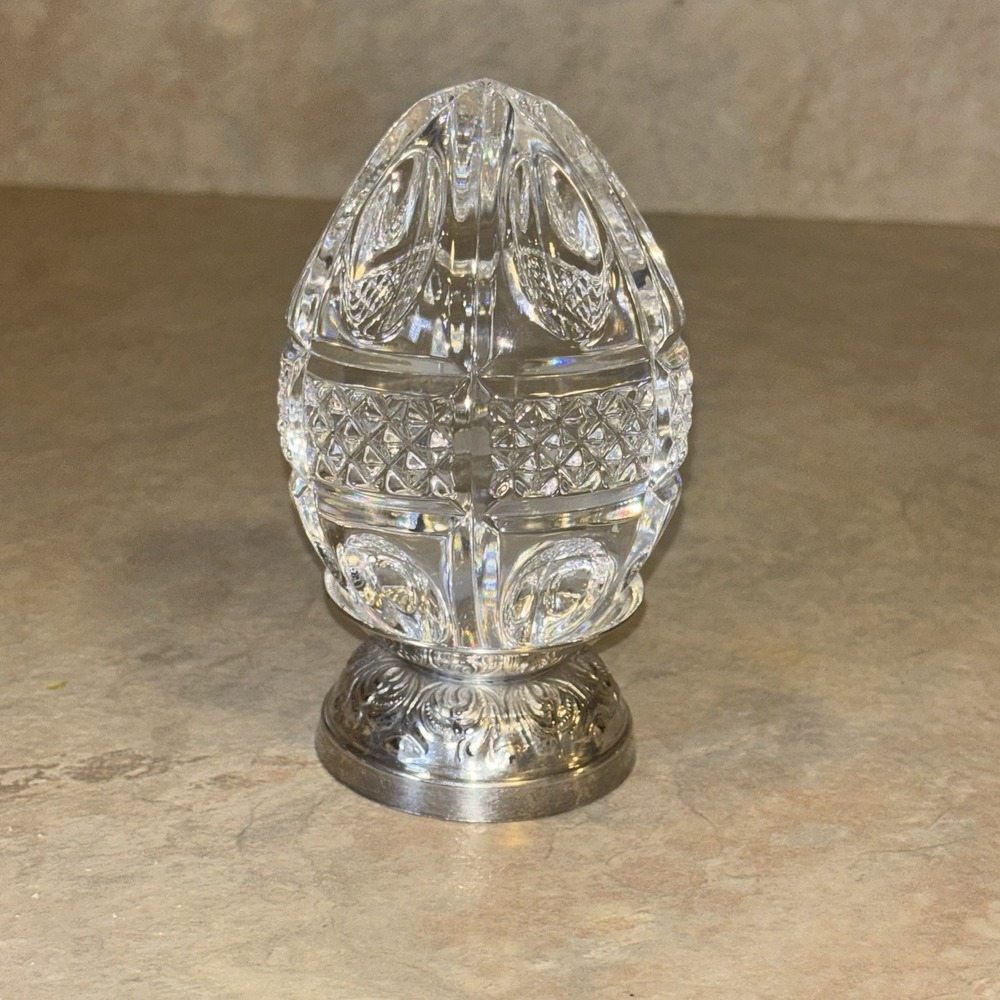 Vintage Waterford Crystal Annual Egg 1997 8th Edition On Silver Plated Stand - Picture 3 of 16
